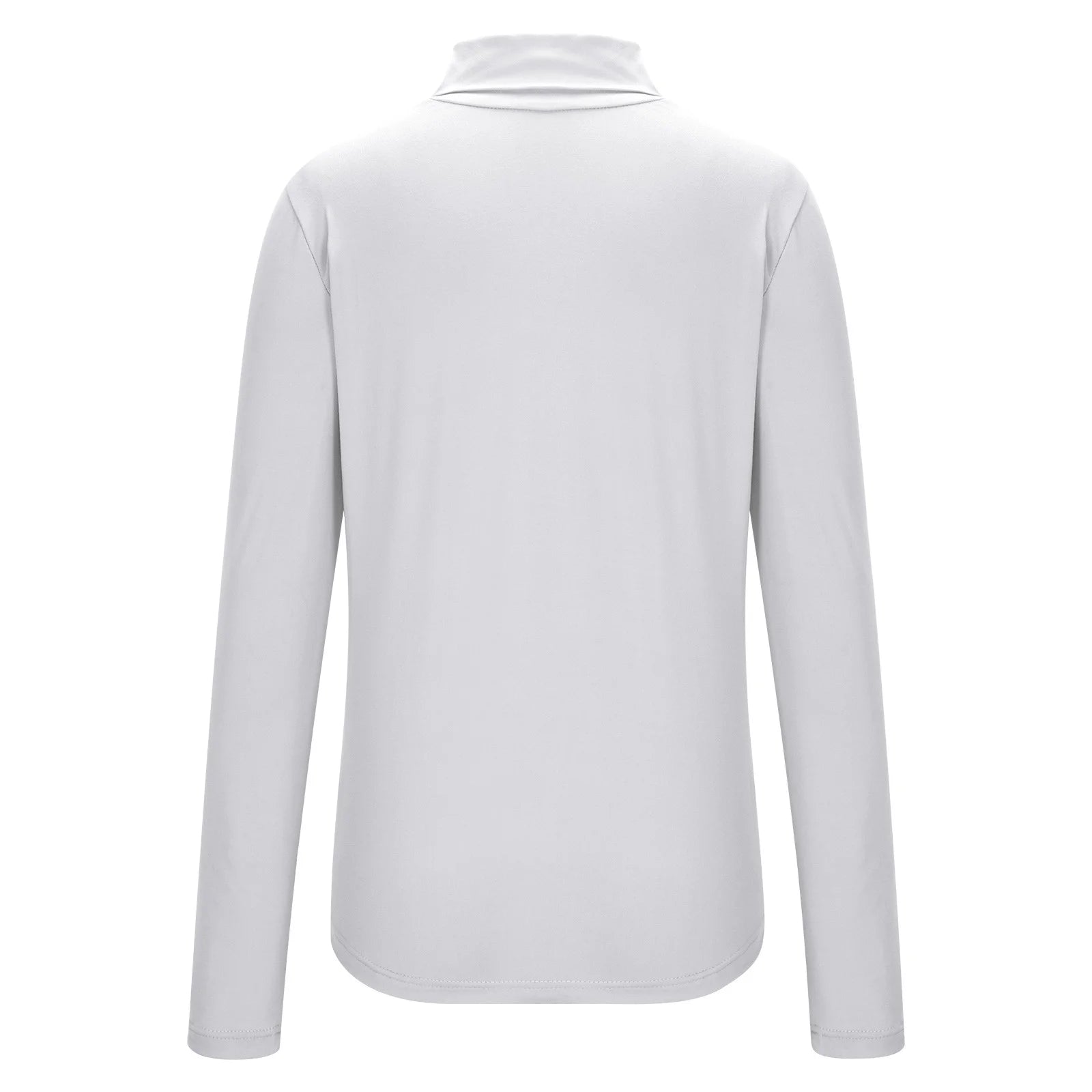 Womens Basic Turtleneck Long Sleeve Slim Fit Top Soft Stretchy Mock Neck Shirt Casual Layering Tee for Fall Winter White L