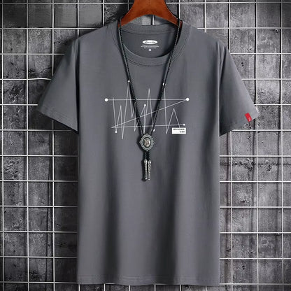 Manga Tshirt Tops Oversize Men Loose Tee 100% Cotton Fashion Goth Print Men'S Short Sleeve T-Shirt Summer New Male Casual Tshirt