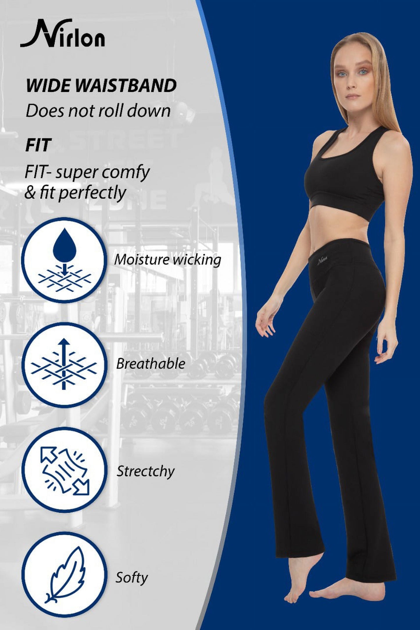 Straight Leg Yoga Pants for Women - High Waisted Workout Leggings