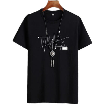 Manga Tshirt Tops Oversize Men Loose Tee 100% Cotton Fashion Goth Print Men'S Short Sleeve T-Shirt Summer New Male Casual Tshirt