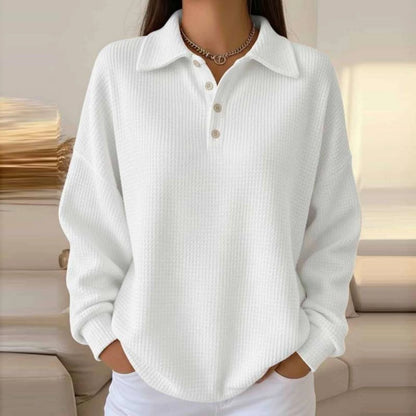 Womens Waffle Knit Long Sleeve Shirts V Neck Button down Pullover Lightweight Dressy Casual Basic Pullover Tops Gift