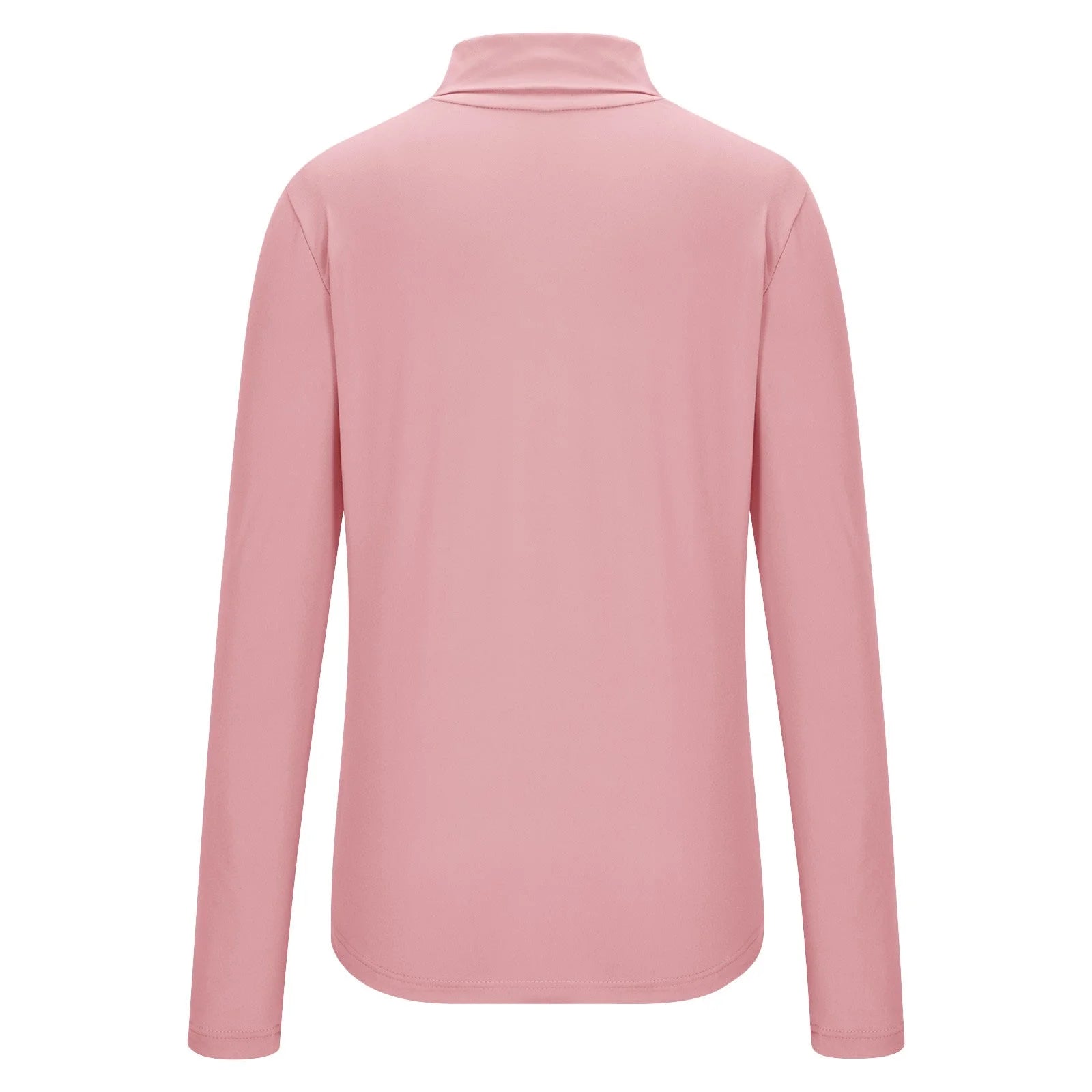Womens Basic Turtleneck Long Sleeve Slim Fit Top Soft Stretchy Mock Neck Shirt Casual Layering Tee for Fall Winter Pink XXXL