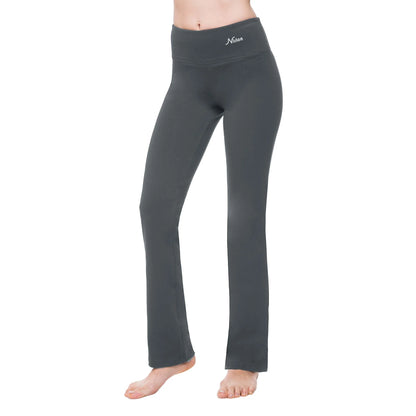 Straight Leg Yoga Pants for Women - High Waisted Workout Leggings