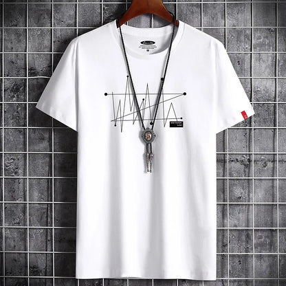 Manga Tshirt Tops Oversize Men Loose Tee 100% Cotton Fashion Goth Print Men'S Short Sleeve T-Shirt Summer New Male Casual Tshirt