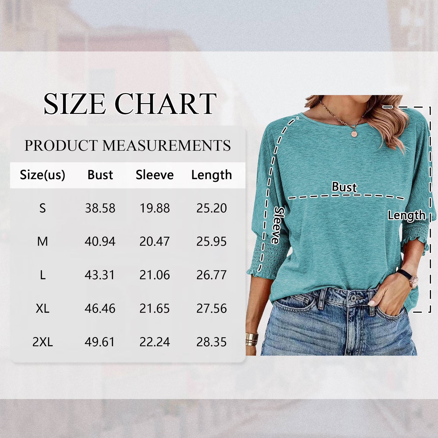 Blouses for Women Dressy Crew Neck 3/4 Sleeve Summer Tops Casual Flowy Shirts Womens Clothes Loose Basic Tees