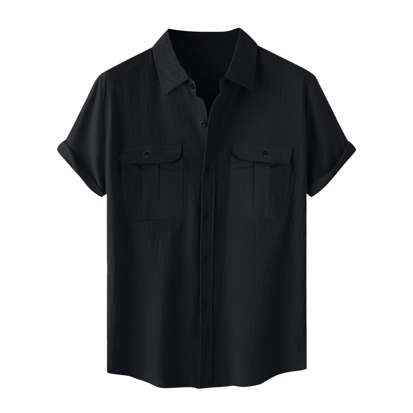 Mens Short Sleeve Classic Shirts Fishing Casual Regular-Fit Button-Up Collared Plaid Double Pocket Dress Shirt Top Tees Blouses Men Short Sleeve Shirts Button up Clearance Beach Wedding Shirt M-5XL