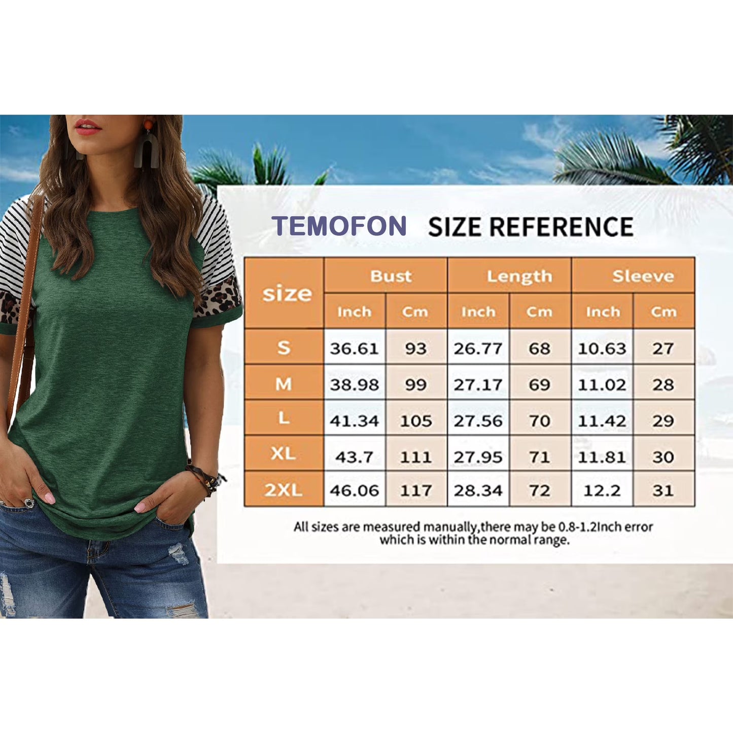 Womens T Shirts Short Sleeve Striped Summer Tops for Women Color Block Leopard Print Tunic Shirts Casual Comfy Tops Khaki