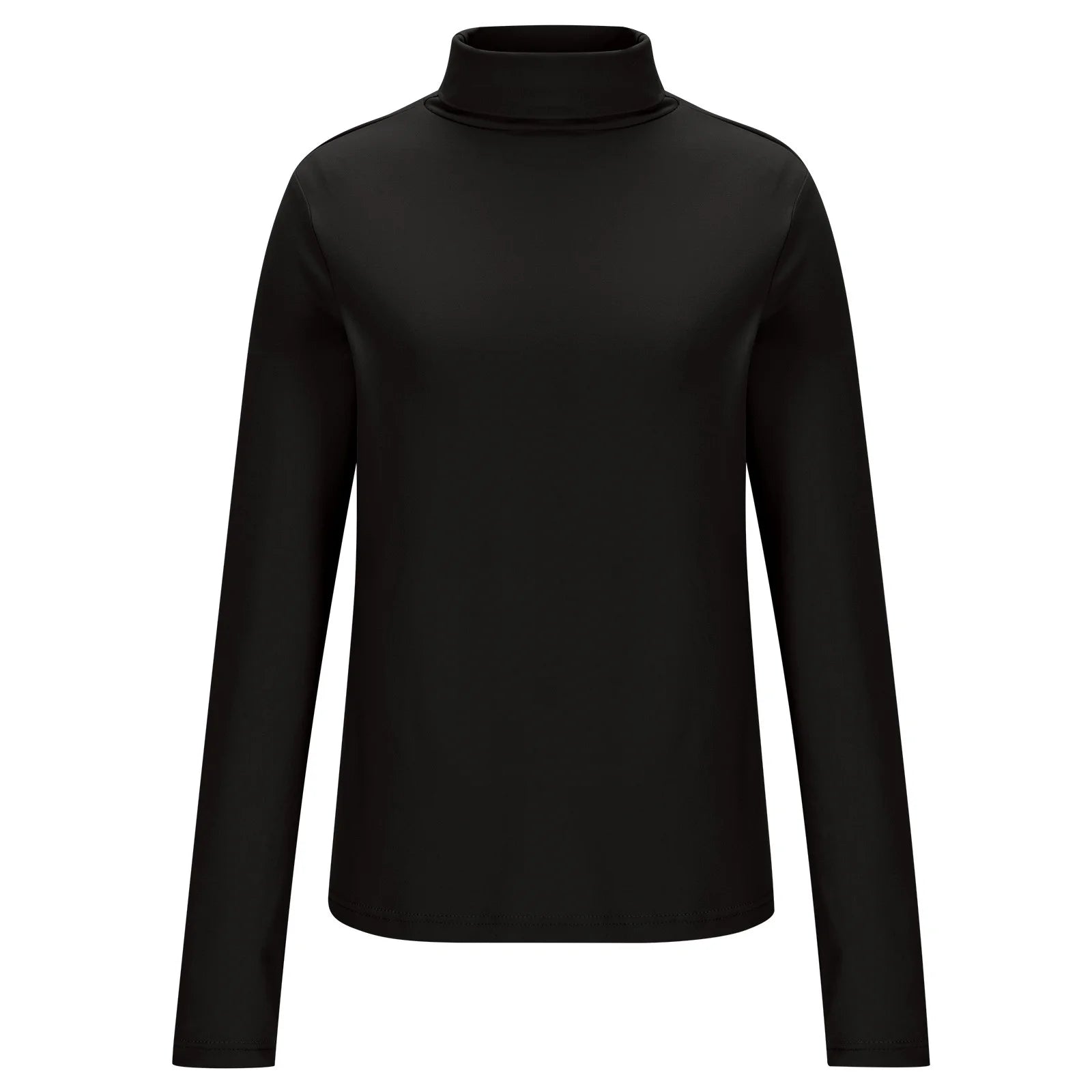 Womens Basic Turtleneck Long Sleeve Slim Fit Top Soft Stretchy Mock Neck Shirt Casual Layering Tee for Fall Winter Black XXXXL