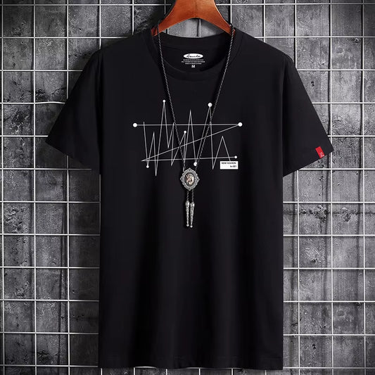 Manga Tshirt Tops Oversize Men Loose Tee 100% Cotton Fashion Goth Print Men'S Short Sleeve T-Shirt Summer New Male Casual Tshirt