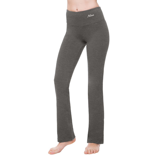 Straight Leg Yoga Pants for Women - High Waisted Workout Leggings