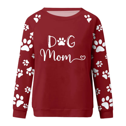Cute Crew Neck Sweatshirts for Women Spring Fall Fashion Long Sleeve Graphic Print Pullover Tops Casual Workout Shirts(Wine,Xxl)